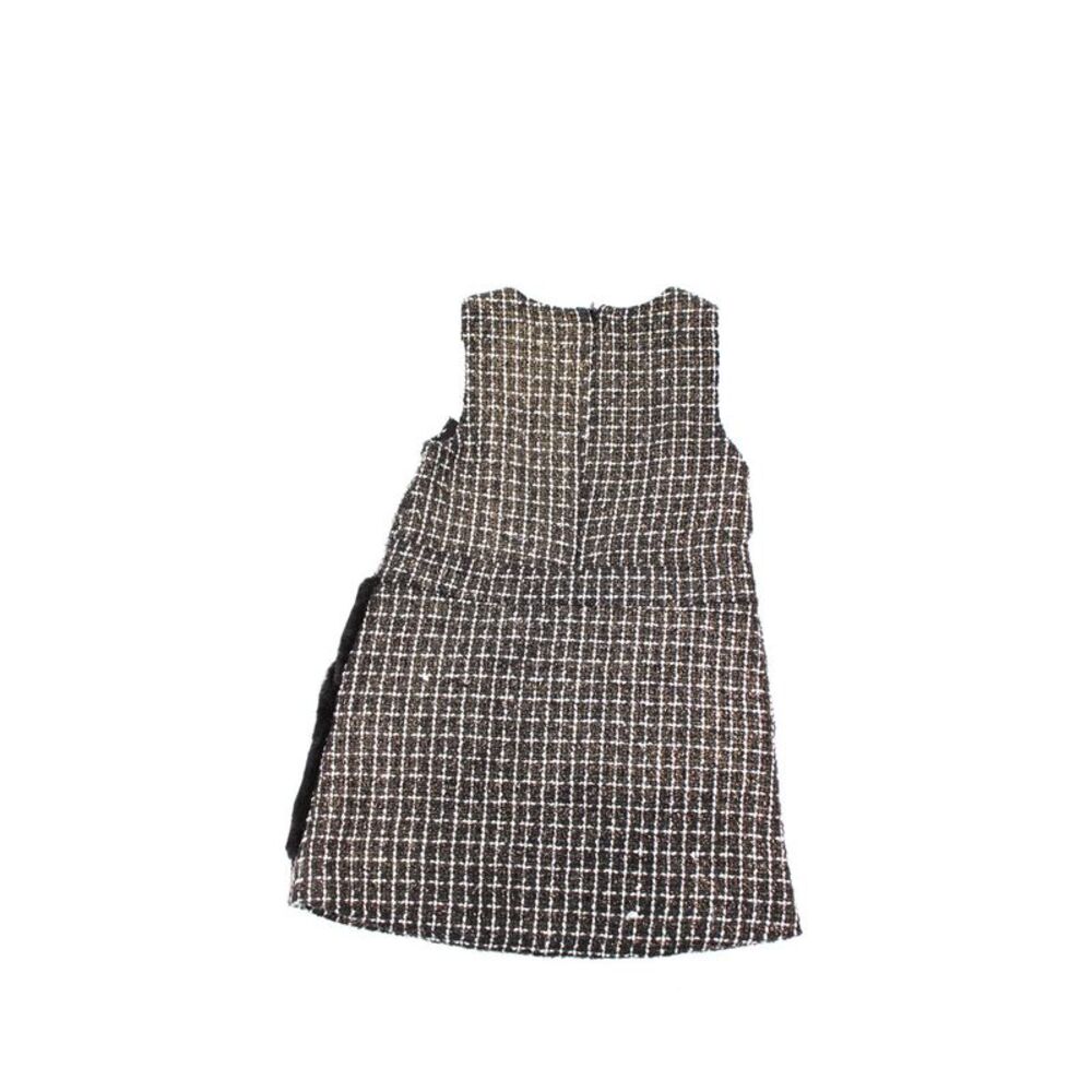 Imoga Womens Back Zip Sleeveless Tweed Faux Fur Top Black White Size 4 - Picture 2 of 6